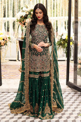 Emerald Green Gota & Zari Detailed Gharara