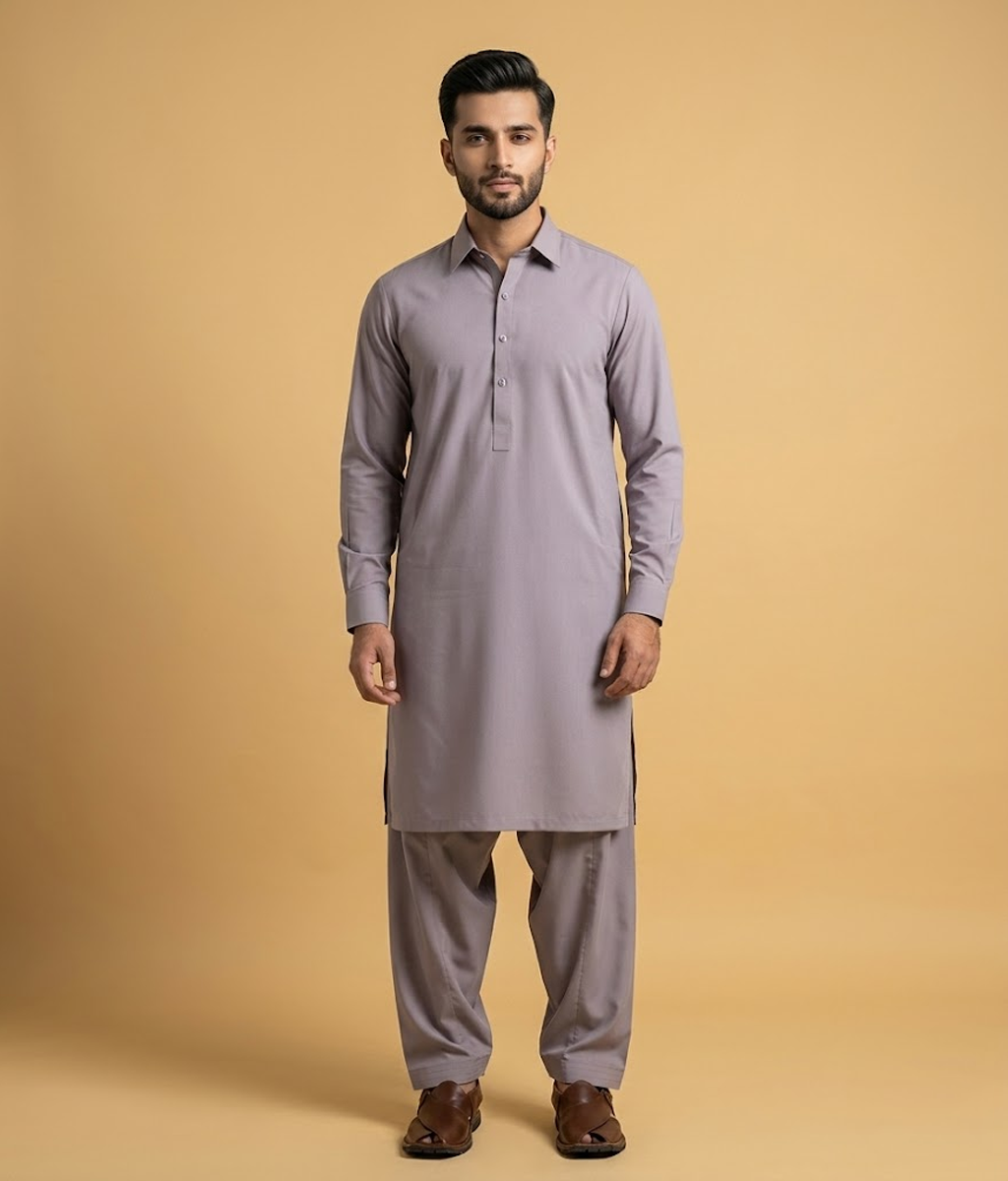 Egyptian cotton with self design Stitched