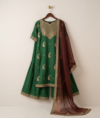 Forest Green Gota-Patti & Mirror Work Gharara