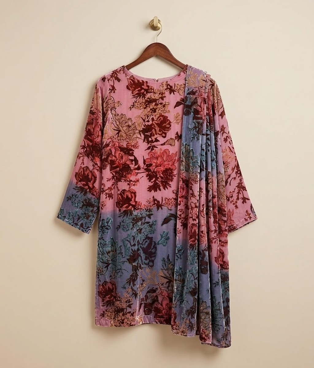 Fuchsia Palachi 2 Piece Shirt and Dupatta