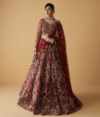 Garnet Lattice Bridal Lehenga