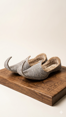 Grey Sequence Emboidered Padded Khussa