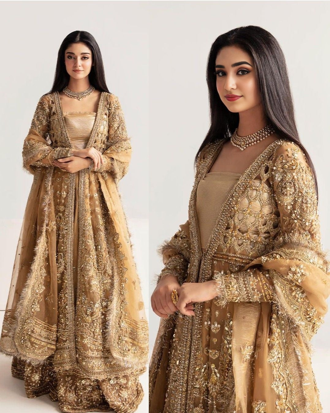 Gold Tilla Embroidered Maxi