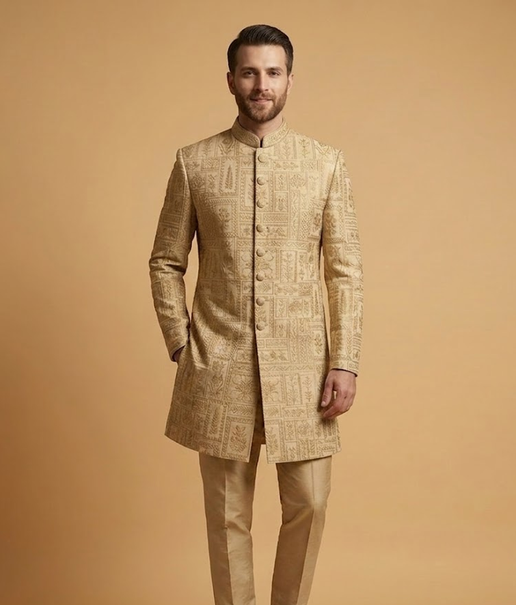 Gold Block Jamawar Dulha House