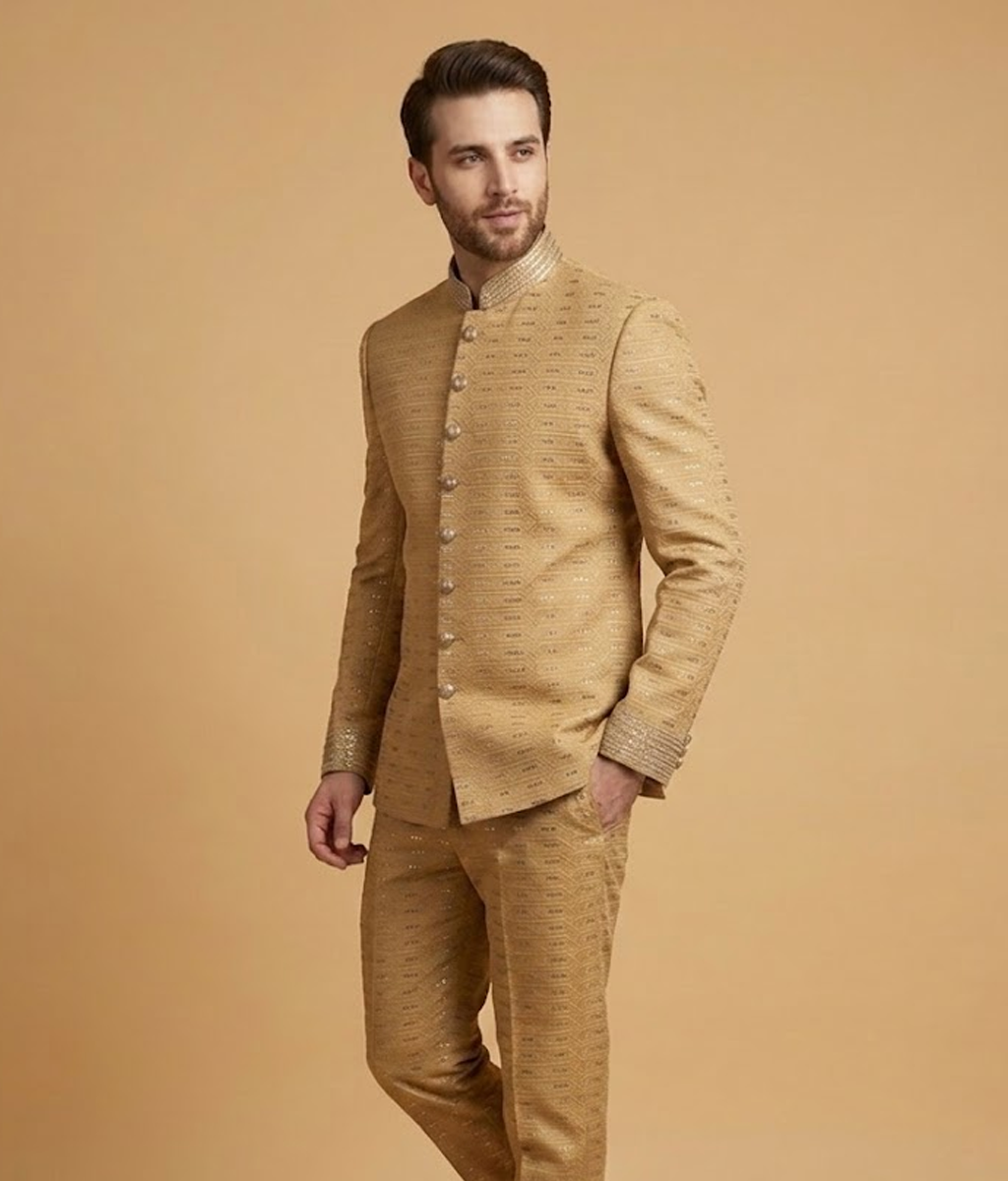 Gold Dotted Silk Dulha House
