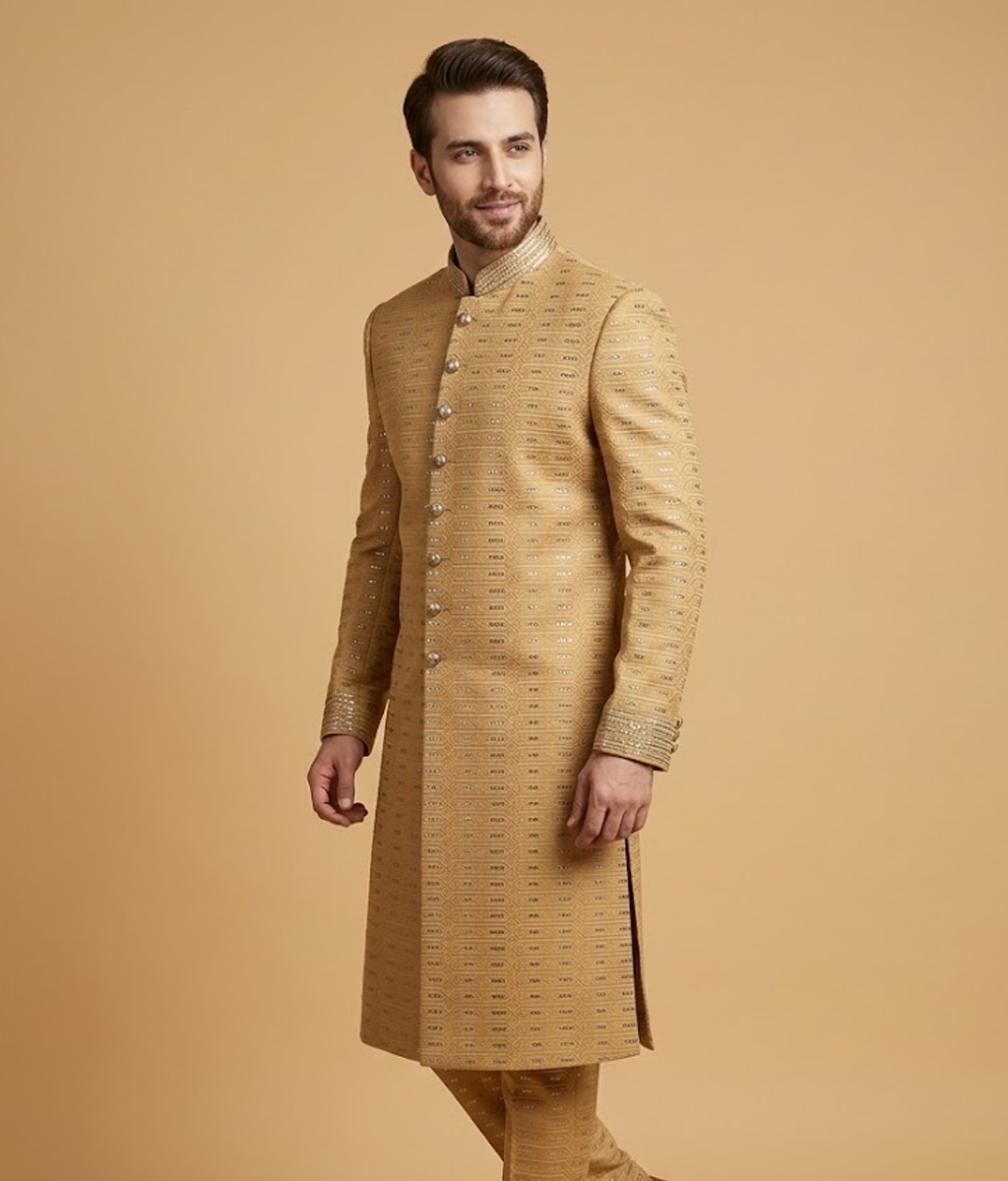 Gold Dotted Silk Dulha House