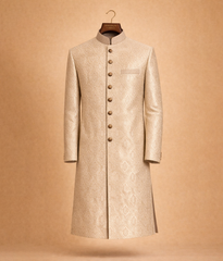 Gold Dust leaves patterned jamawar sherwani