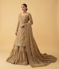 Gold Naqshi Gharara