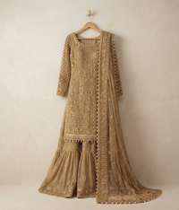 Gold Naqshi Gharara