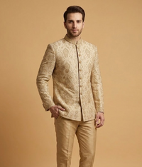 Gold Zardosi Work Tissue Silk Dulha House