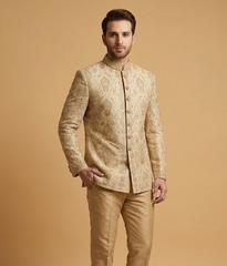 Gold Zardosi Work Tissue Silk Dulha House