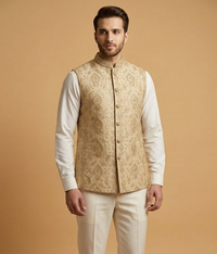 Gold Zardosi Work Tissue Silk Dulha House