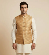 Golden Textured fancy waistcoat