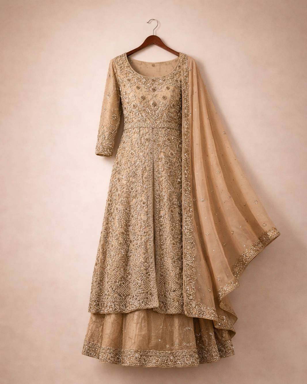 Golden Zari Bridal Maxi