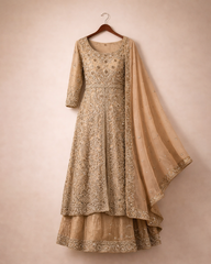 Golden Zari Bridal Maxi