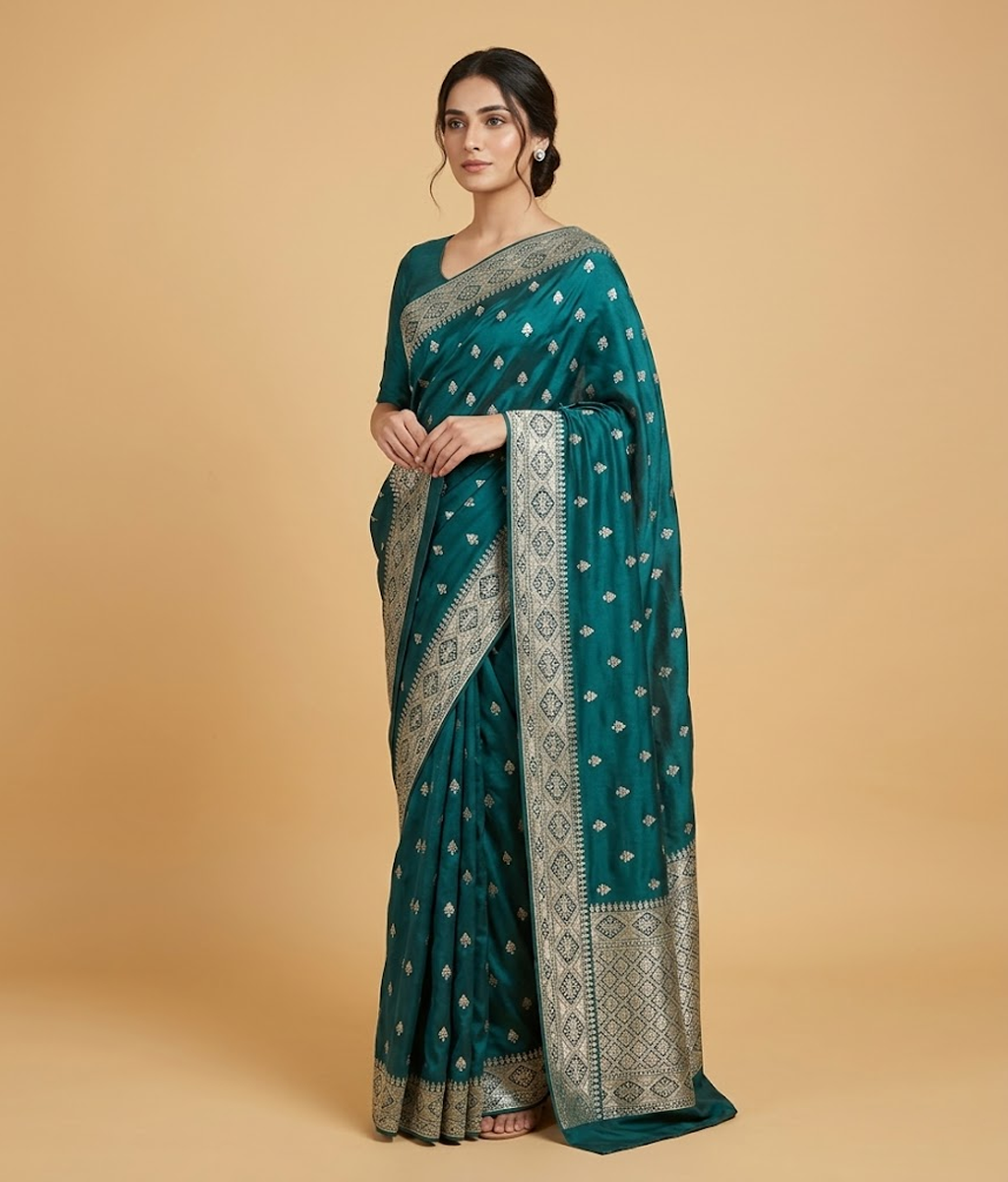 Green Butti Silk Saree