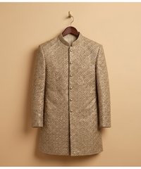 Green Heavily Beaded Khadi Kumbal Style Jamawar Dulha House