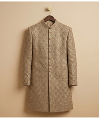 Green Heavily Beaded Khadi Kumbal Style Jamawar Dulha House