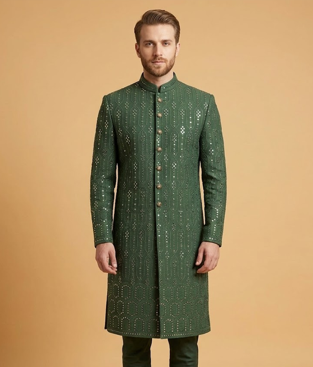 Green Sequin Stripe Dulha House