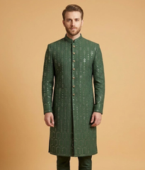 Green Sequin Stripe Dulha House