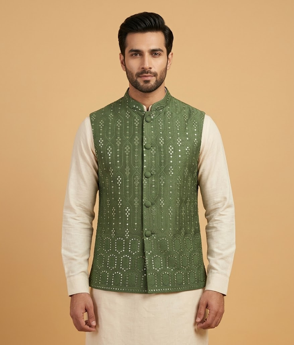 Green Sequin Stripe Dulha House