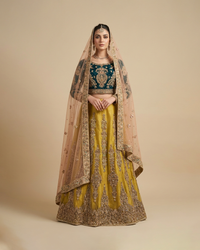 Green & Yellow Lehnga choli
