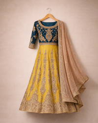 Green & Yellow Lehnga choli