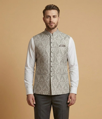 Grey Paisley Jamawar Dulha House