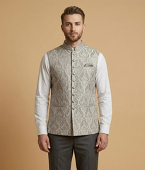 Grey Paisley Jamawar Dulha House