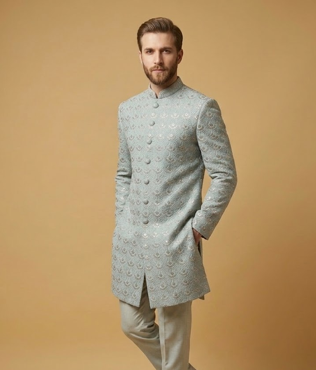 Grey Sequin Droplet Dulha House