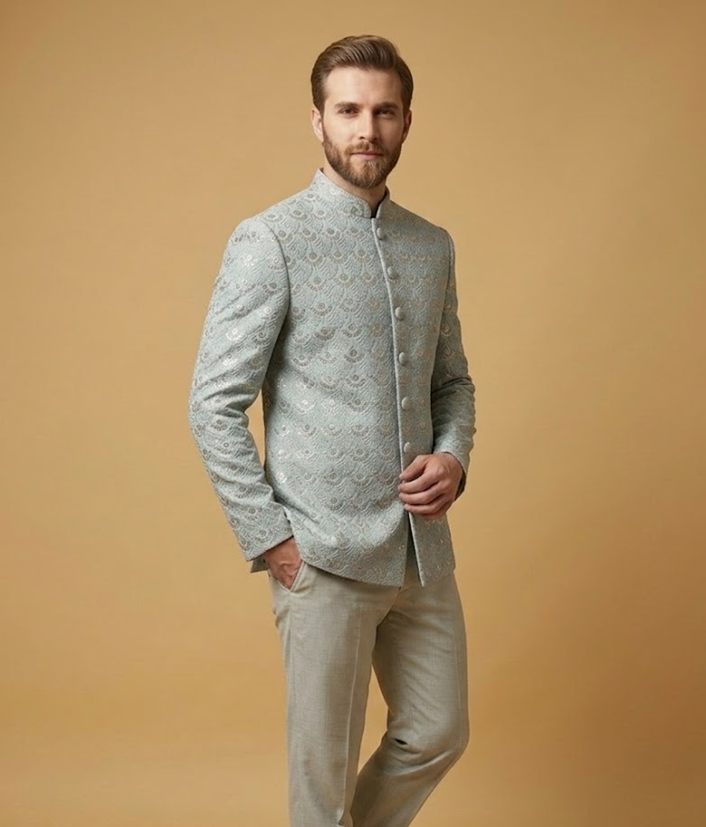 Grey Sequin Droplet Dulha House
