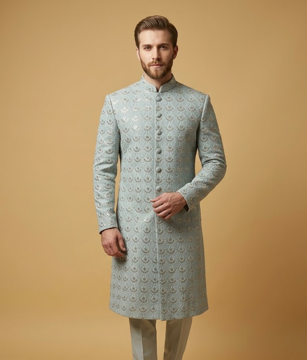 Grey Sequin Droplet Dulha House