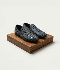 Grey and Black Embroidered Dulha Boots