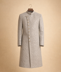 Grey sequin rawsilk Sherwani