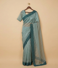 Grey tissue silk saree