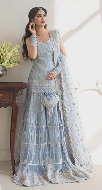 Ice Blue Net Gharara