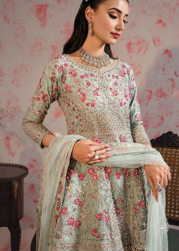 Ice Blue Floral Gharara