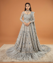 Ice Blue Frill Maxi