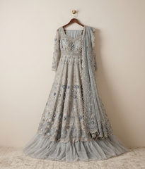 Ice Blue Frill Maxi