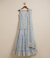 Ice Blue Net Gharara