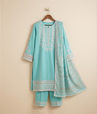Ice Blue Stitched Cotton medium