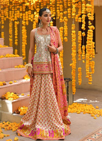 Ivory Cream Bandhani Print & Gotta Worked Lehnga