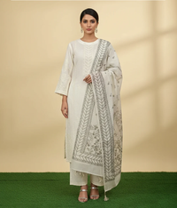 Ivory Blossom 3 piece cotton suit