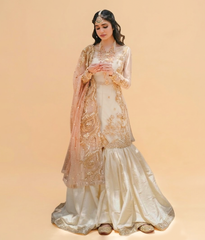 Ivory Cream Tilla & Pearl Detailed Gharara