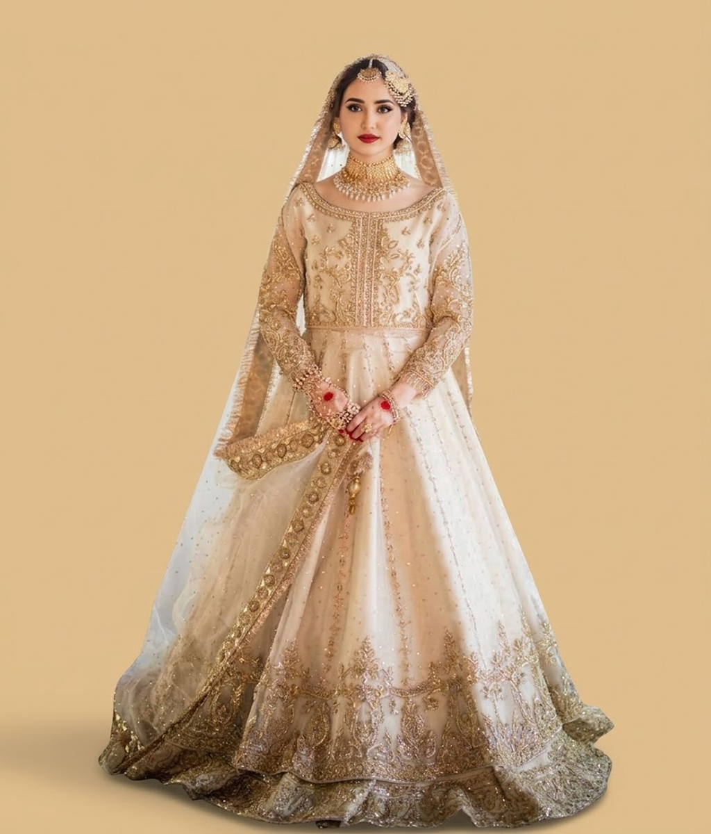 Ivory Zardozi Bridal Maxi