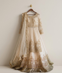 Ivory Zardozi Bridal Maxi