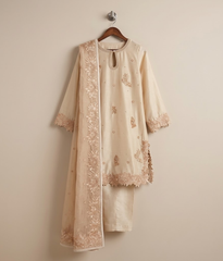 Ivory Zardozi Silk Tunic