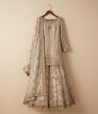 Ivory Zari Work Gharara
