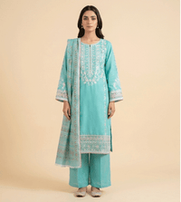 Ice Blue Stitched Cotton medium