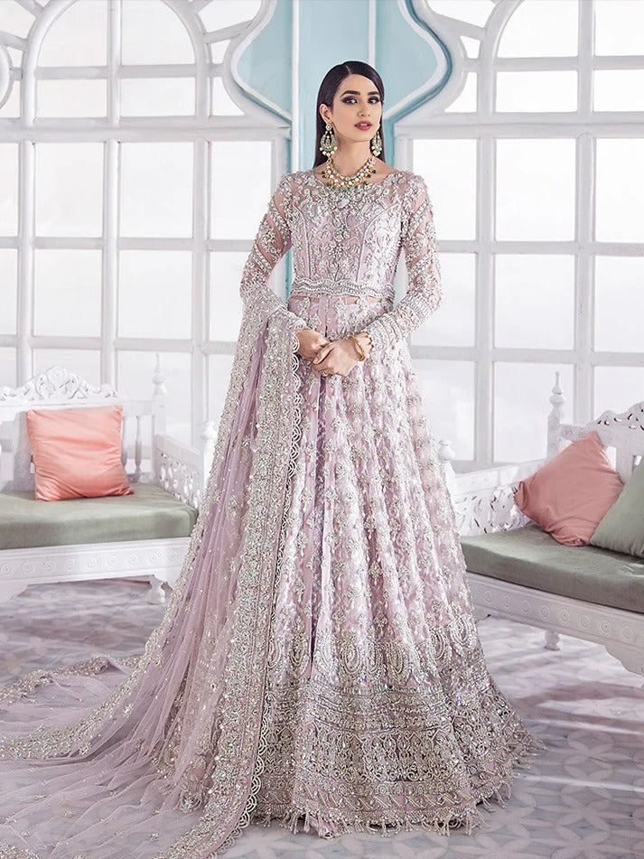 Lavender Mist Resham & Tilla Embellished Kalidar